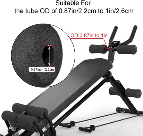Sponge Foam Foot Pad Roller Pair for Gym Exercise Equipment, 1-inch Rod Replacement (Foam 9.25" X 2.76" Od X 0.87" Id)