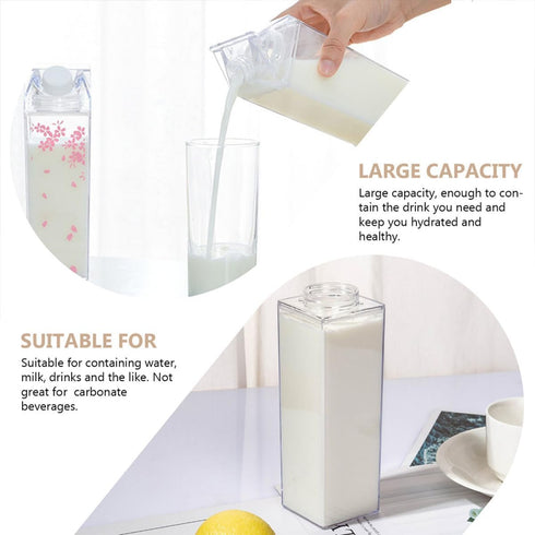 3pcs 500ml TOYANDONA Ps Plastic Milk Container Bottles Carton Juice Bottles Household Water for Outdoor Travel and Home