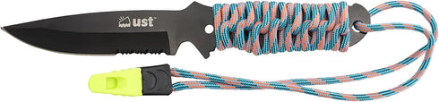 ust ParaKnife 4.0 PRO with 4 Inch Serrated Blade, Utility Cord, Fire Starter, Emergency Whistle