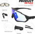 KAPVOE Photochromic Cycling Glasses for Men Women, Clear MTB Sunglasses for Bicycle Riding