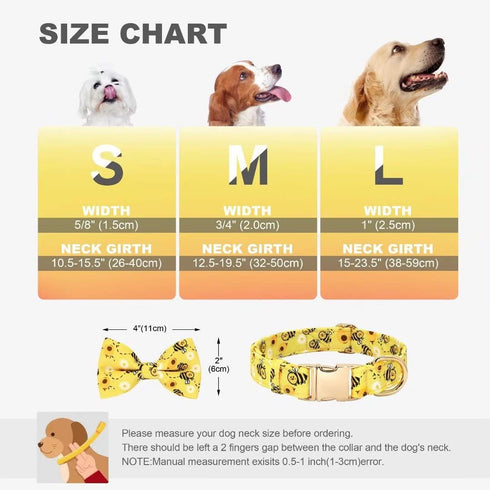 Beirui Soft Comfy Dog Bow Tie Collar with Multicolor Patterns, Cute Collars with Metal Buckle for Small Medium Large