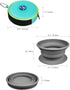 Portable 2 in 1 Pet Bowls with Zipper Carrying Case - Collapsible Double Travel Dog Bowls