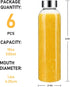 18oz Set 6, Sursip Glass Water Bottle of Clear glass juice bottle for juicingReusable Drinking Bottles with Stainless