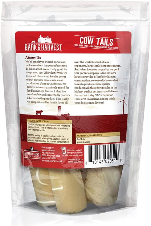 Bark & Harvest Premium All Natural Beef Cow Tail Dog Chew Treats (9 Count)
