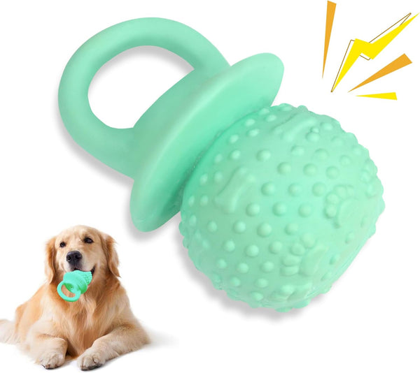 Pacifier Squeaky Dog Toys, Durable Natural Rubber Latex Dog Toy, Fetch and