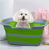 Multi-Functional Collapsible Pet Bathtub - Portable Indoor Outdoor Washing Tub for Small Pets, Green
