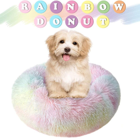 Otoez Kitten Puppy Bed, Extra Small Round Dog Cat Anti Anxiety Plush Bed with Non-Slip Waterproof Bottom