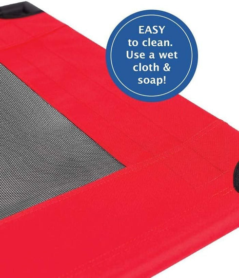 Internet's Best Elevated Dog Bed - Medium - Red - 30 x 24.5 - Cool Breathable Mesh - Indoor/Outdoor Use