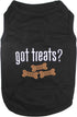 Parisian Pet Dog Tshirt - Lightweight Cotton Tank Top - Embroidered “Got Treats?” Sleeveless Black Tee for Large Dogs -