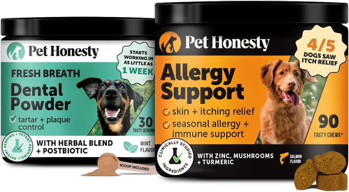 Virtual Bundle Allergy Support for Dogs + Dental Powder for Teeth Cleaning