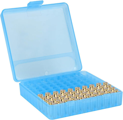 100 Round Pistol Ammo Can, Flip-Top Ammo Bullet Case, 9mm Storage Box, Tool Box for Traveling, Locking Ammo Box