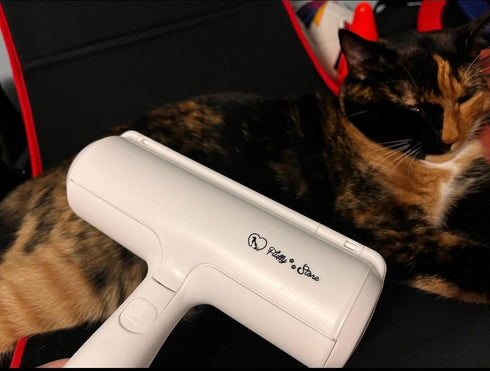 Pet Hair Remover and Reusable Lint Roller, Fluffy Paws Cat and Dog Hair Remover for Furniture and Carpet
