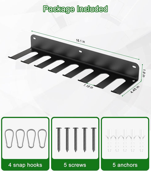 QBA Wall Mount Baseball Bat Holder, Heavy Duty Steel Rack for 14 Bats, Organizer for Dugout Fence