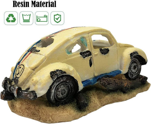 Aquarium Bubble Wreck Car Decorations - Fish Tank Bubble Car Decor for Air Bubbler Oxygen Pump,Resin Material Car Decor