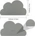 DesignSter Pet Food Mats, Anti-Slip Waterproof Dog Cat Feeding Mat, Top Grade Cloud Silicone Pad (Dark Gray)