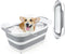FHTONGE 7.13 Gal/27L Raised Collapsible Dog Bathtub with Drain Hair Catcher, Multifunctional