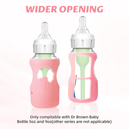 NYTGAH 3 Pack 9 oz, Silicone Sleeve for Dr. Brown Wide-Neck Bottle Anti Breakage Bottle Holder for Baby
