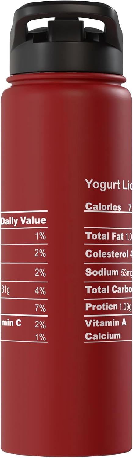 Family Matching Thanksgiving Tee for Family Funny Yogurt Liquid Thanksgiving Nutritional Fact Stainless Steel Insulated