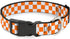 Buckle-Down Plastic Clip Collar - Checker White/TN Orange, 1" Wide, Fits 9-15" Neck - Small