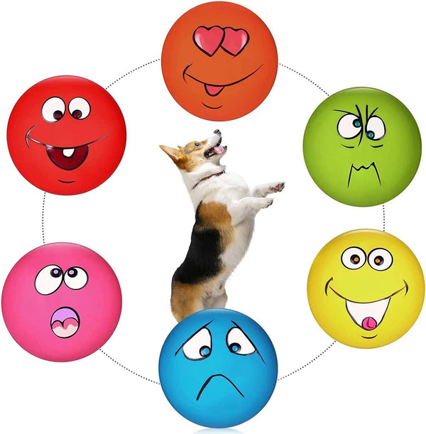 Squeaky Dog Toys, Latex Rubber Soft Chewing Toys, Squeaky Fetching Balls for Medium Small Dogs