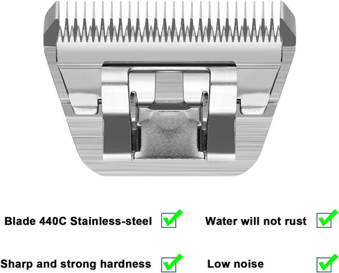BESTBOMG Size 7FW Wide Detachable Pet Dog Grooming Blades, Cutting Length 1/8" (3.2mm), Compatible with Andis, Oster