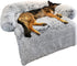 Fluffy Plush Calming Dog Bed Mat with Removable Washable Cover for Large Medium Small Dogs and Cats (Large, Light Grey)