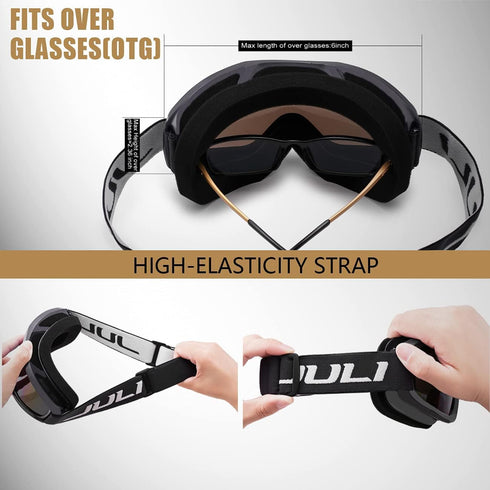 Juli Kids Ski Goggles, Snowboard Goggles for Boys Girls Age 3-8, Snowmobile Skiing Skating