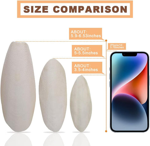 5.9"-6.53" Large Bird Cuttlebone for Parakeets - Cuddle Bone with Plastic Holder for Natural Calcium