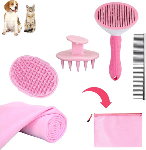 Dog Bath Brush Bathing Kit 5PCS - Pet Washing Brush, Dog Brush