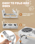 Elevated Dog Bowls, Feeder with 2 Stainless Steel Bowls & 1 Slow Feeder, Adjustable Height Stand