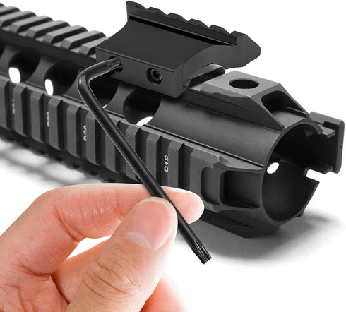 Picatinny Offset Rail Mounts, 45 Degree Aluminum Low Profile Mount for Flashlight Laser Sights Optics