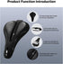 YOUNGDO Bike Seat Cushion with Waterproof Gel Cover, 11.2" x 7.4", Shock Absorbing Cushion for Narrow Bike Seat