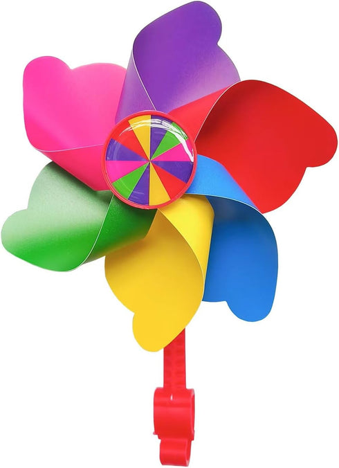 Kids Bike Basket, Children Bicycle Handlebar Basket with Stickers, Bike Bell, Windmill, and Wheel Beads