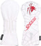 Spider Embroidery White Golf Head Covers for Driver/Fairway Wood/Hybrid/Iron