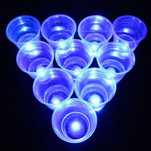 Six Senses Media The Dark Beer Pong Set, LED Beer Pong Cups and Glow-in-The-Dark Balls, 22 Set