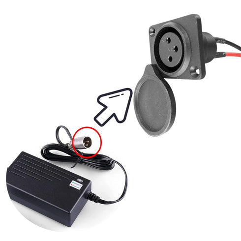 MX500, MX650, SX500 GT750, I1000, M750, X-600, ST1000 3 XLR Charging Port Socket for Razor Razor Crazy Cart McGrath