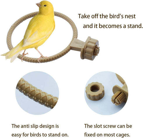FOIBURELY Bird Nest for Canary Finch Parrot – Felt Nest 4.5 Inches
