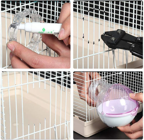 Small Animal Bath House, Acrylic Hamster Bathroom Cage Toilet Bathtub Sand Bath Container, Removable, Suitable for