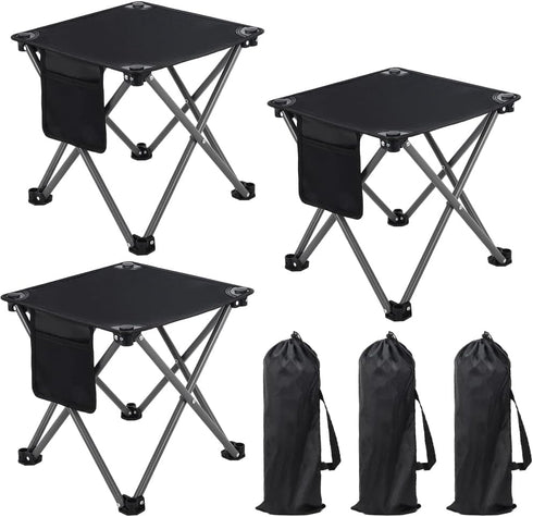 Airsnigi 3 Pack Camping Stool, Camping Foot Stools Portable Folding Camp Stool with