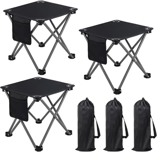 Airsnigi 3 Pack Camping Stool, Camping Foot Stools Portable Folding Camp Stool with
