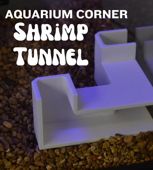 Aquarium Underground Tunnel, Unique Fish & Shrimp Hideout, Made in USA (Corner Tunnel, White)