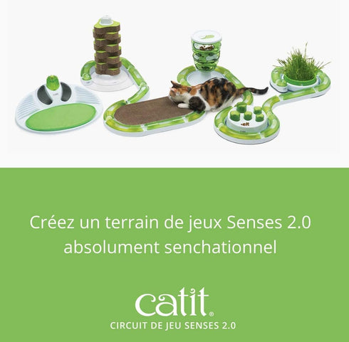 2.0 8-Piece Catit Senses Play Circuit Interactive Cat Toy - Closed-Track Ball Toy for All Breed Sizes