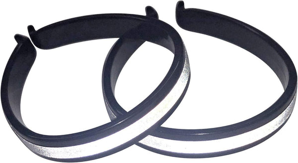 High Visibility Reflective Bike Trouser Pant Clips, Black/Silver, Great for Night Cycling Safety, Bike Couriers