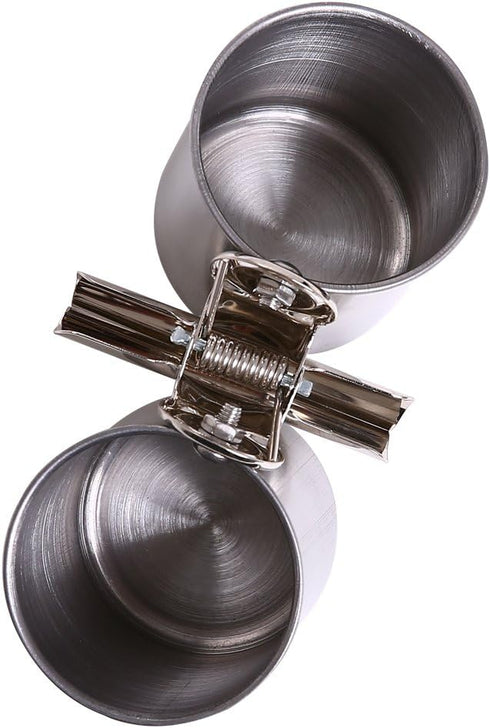 QBLEEV Bird Water Feeder Dishes for Cage Coop, Stainless Steel Birdcage Bowls with Clamp