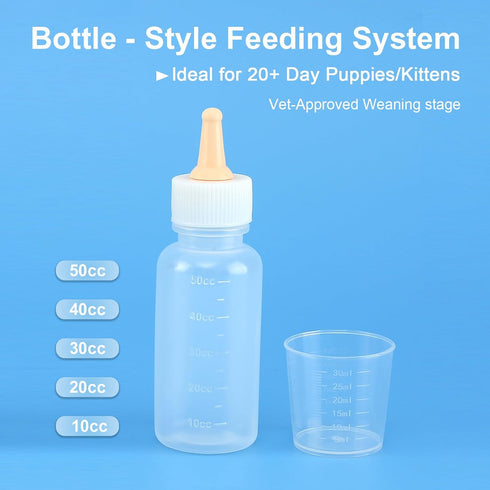 Leoihmaoel Set Kitten Puppy Nursing Bottle with Nipples, BPA Free Formula Dispenser, Feeding Syringe for Newborn Baby