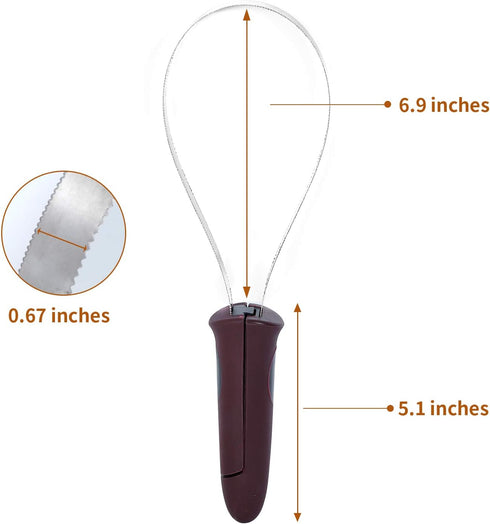 Dual-Sided De-Shedding Tool with Stainless Steel Blade for All Dog Coat Types - Soft Touch Grip (Burgundy)
