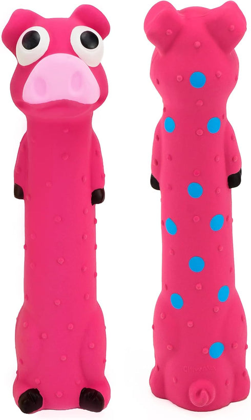 3 Pack 9" CHIWAVA Squeaky Latex Dog Toys Standing Stick Animal Puppy Fetch Interactive Play for Small Medium Dogs