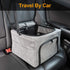 Beelike 15 lbs Dog Cat Car Seat, Collapsible Cat Puppy Car Carrier with Metal Frame, Travel Bag for Small Medium Pet up