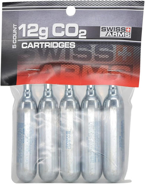 Swiss Arms Black 12gm CO2 Cartridge (5-Pack) (CO25B)