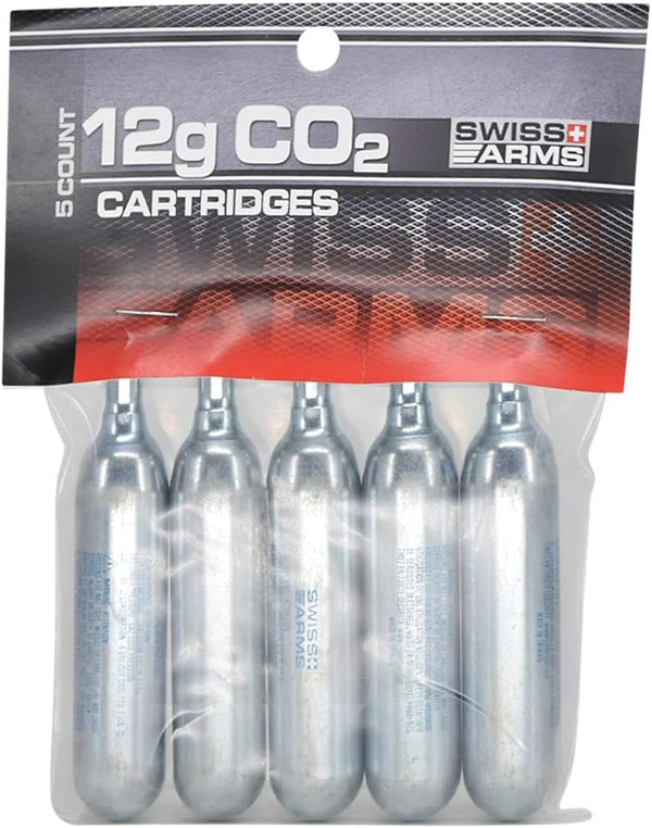 Swiss Arms Black 12gm CO2 Cartridge (5-Pack) (CO25B)